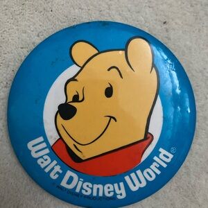 Disney Winnie the Pooh Button Pin - Blue, Yellow, Red, White